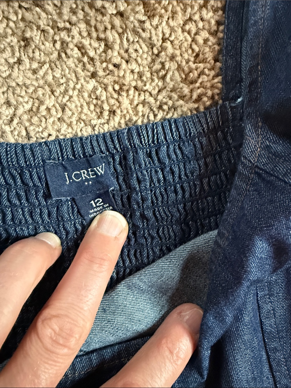 J. Crew Dark Blue Denim Midi Dress - Picture 2 of 3
